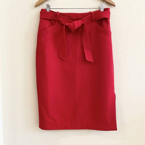 Banana Republic Women’s Skirt‎ Side Slit Side Zip Career A Line Belt Size 6 - Picture 1 of 10